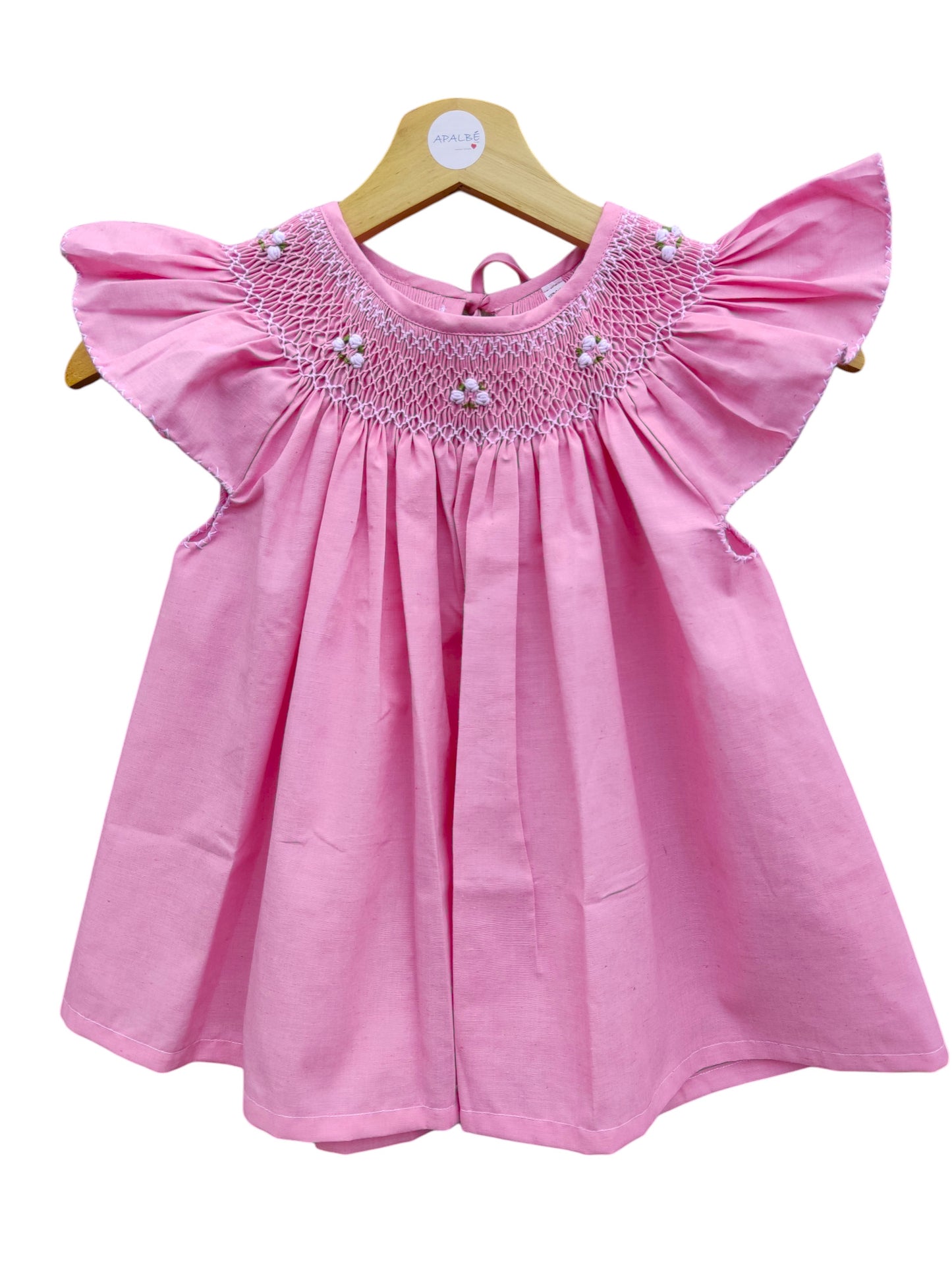 Blouse rose à manches volantes