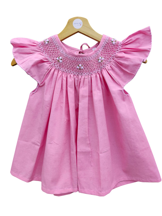 Blouse rose à manches volantes