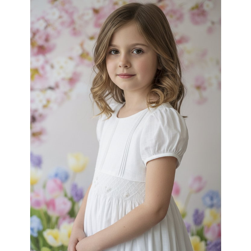 Gros plan - Robe de baptême portée par une petite fille