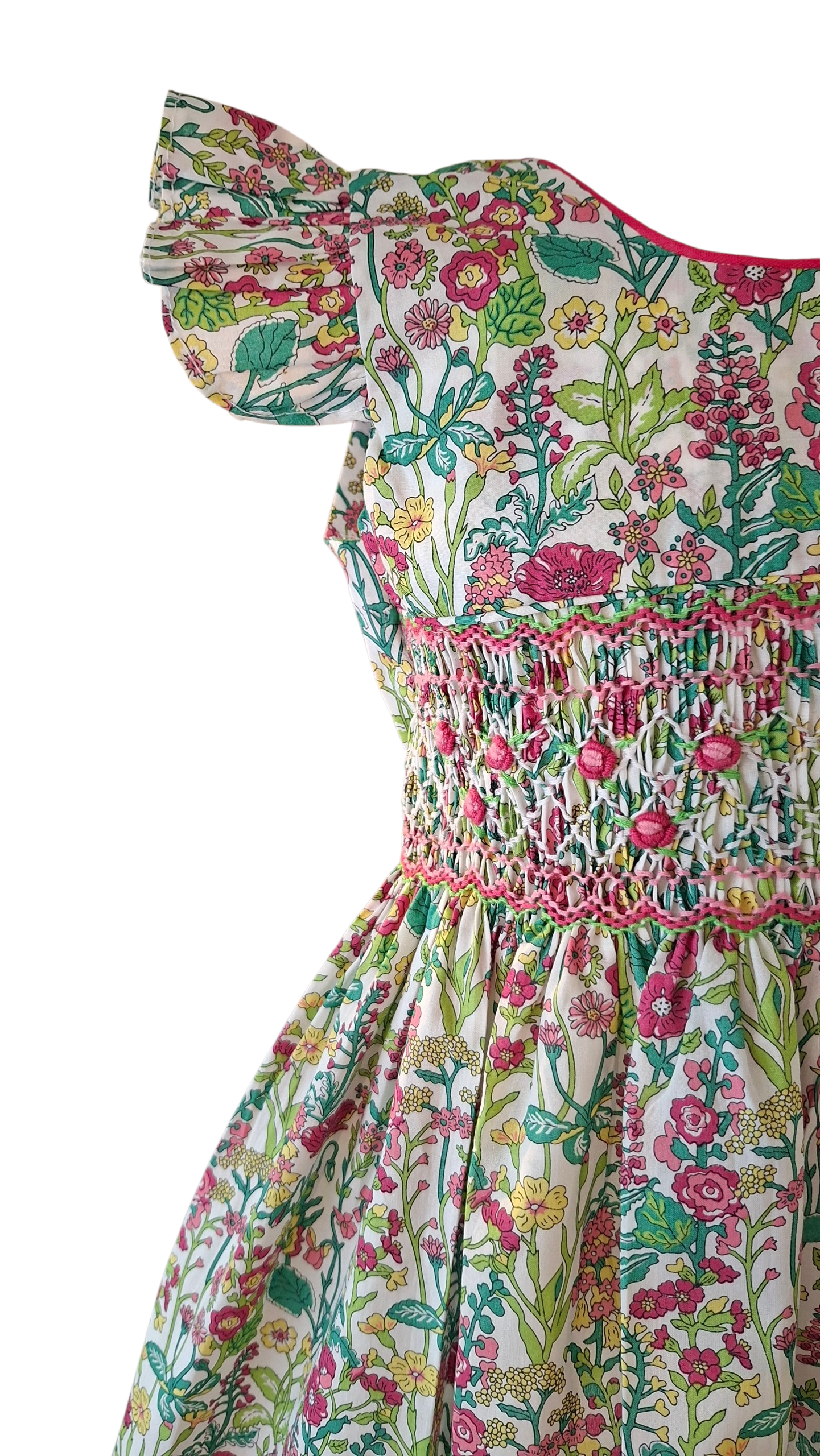 Robe Liberty Garden avec petites manches volantées.