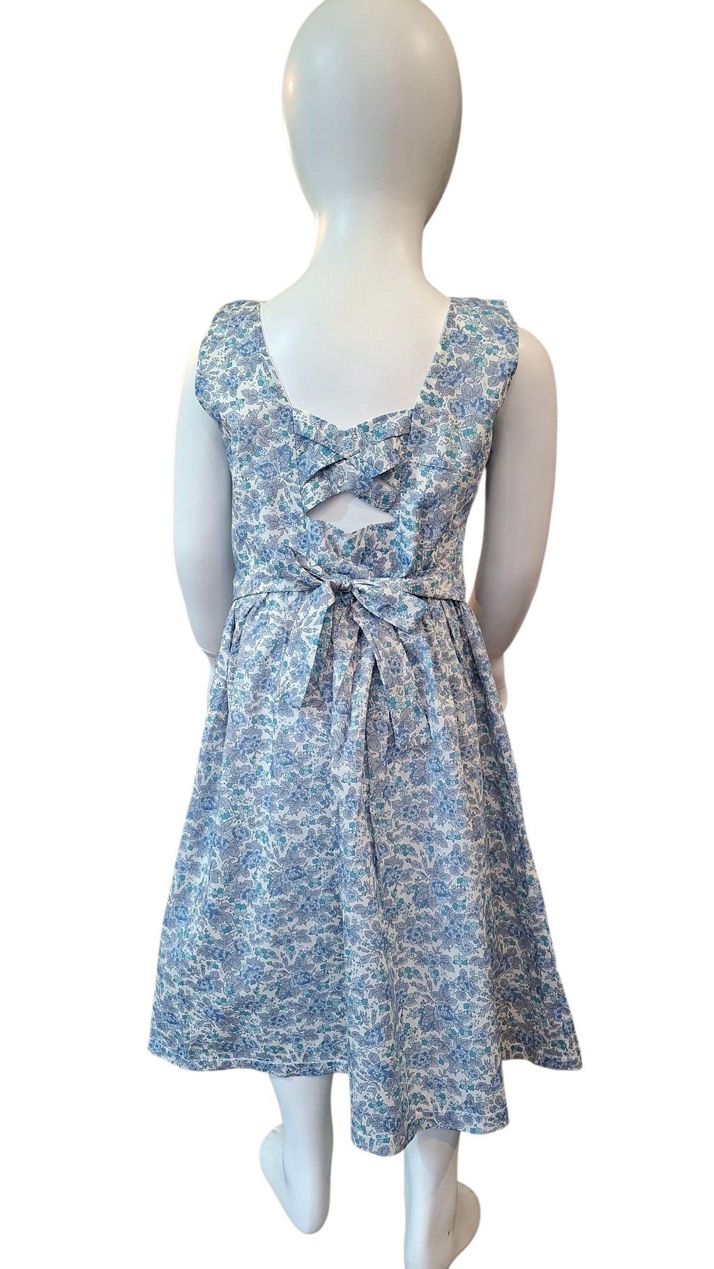 Robe à smocks bleu fleuri Liberty Esterina