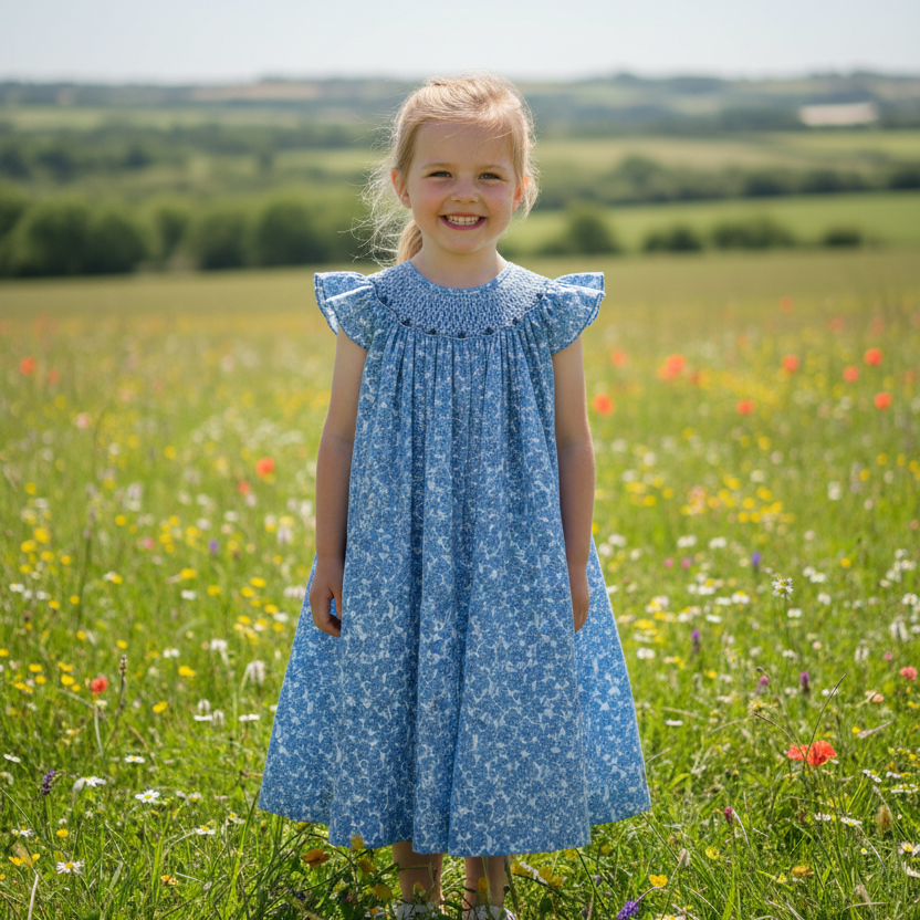 Robe à smocks Charlotte, coupe ample