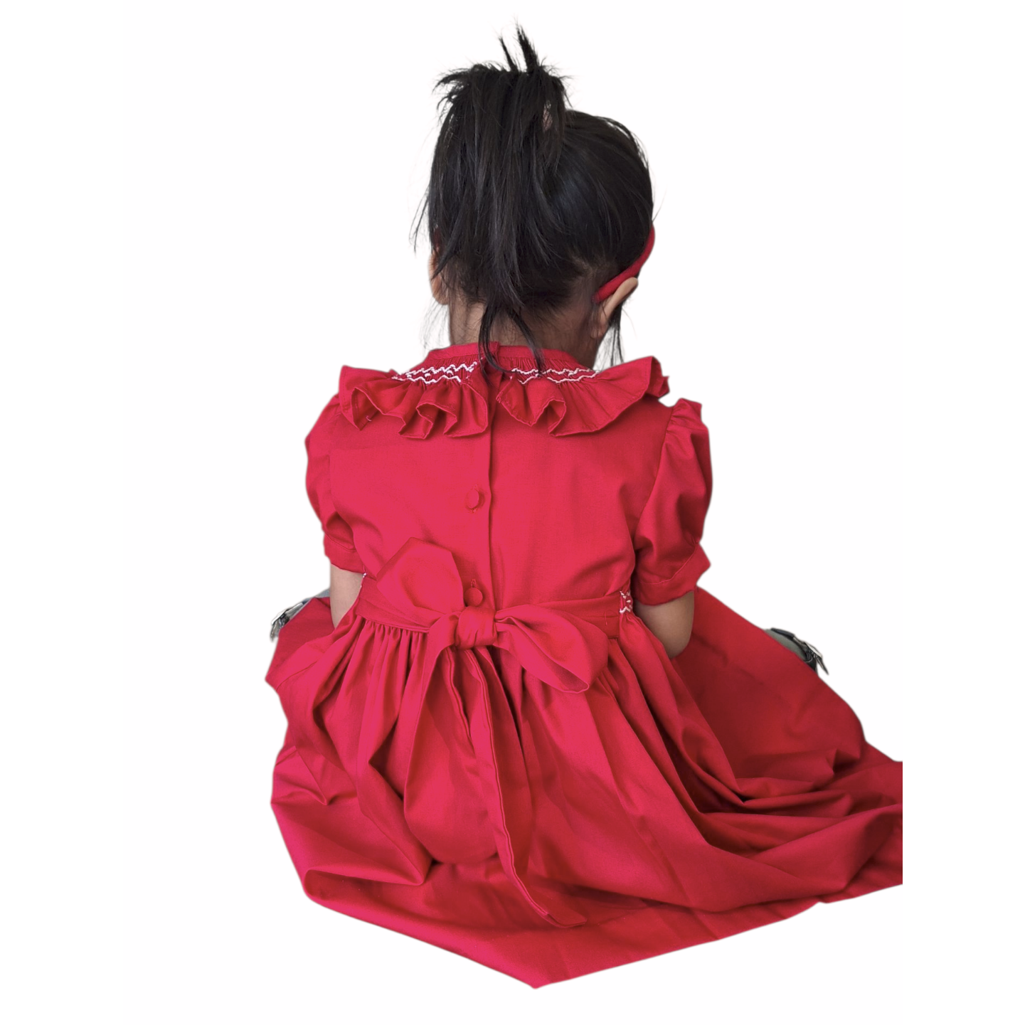 Robe rouge double smocks