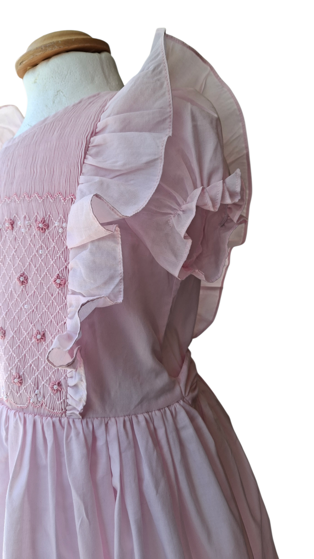 Robe rose smockée Bella. Robe doublée. Robe de princesse. Robe 6 ans