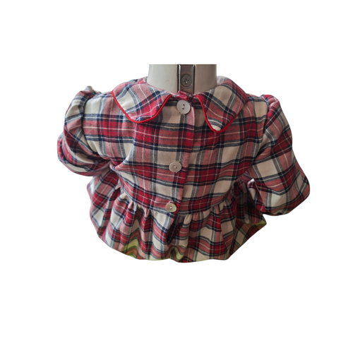 Barboteuse bébén smockée tartan