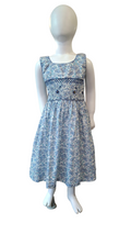 Robe à smocks bleu fleuri Liberty Esterina