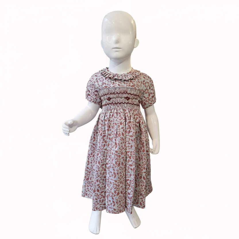 Robe à smocks fleuri