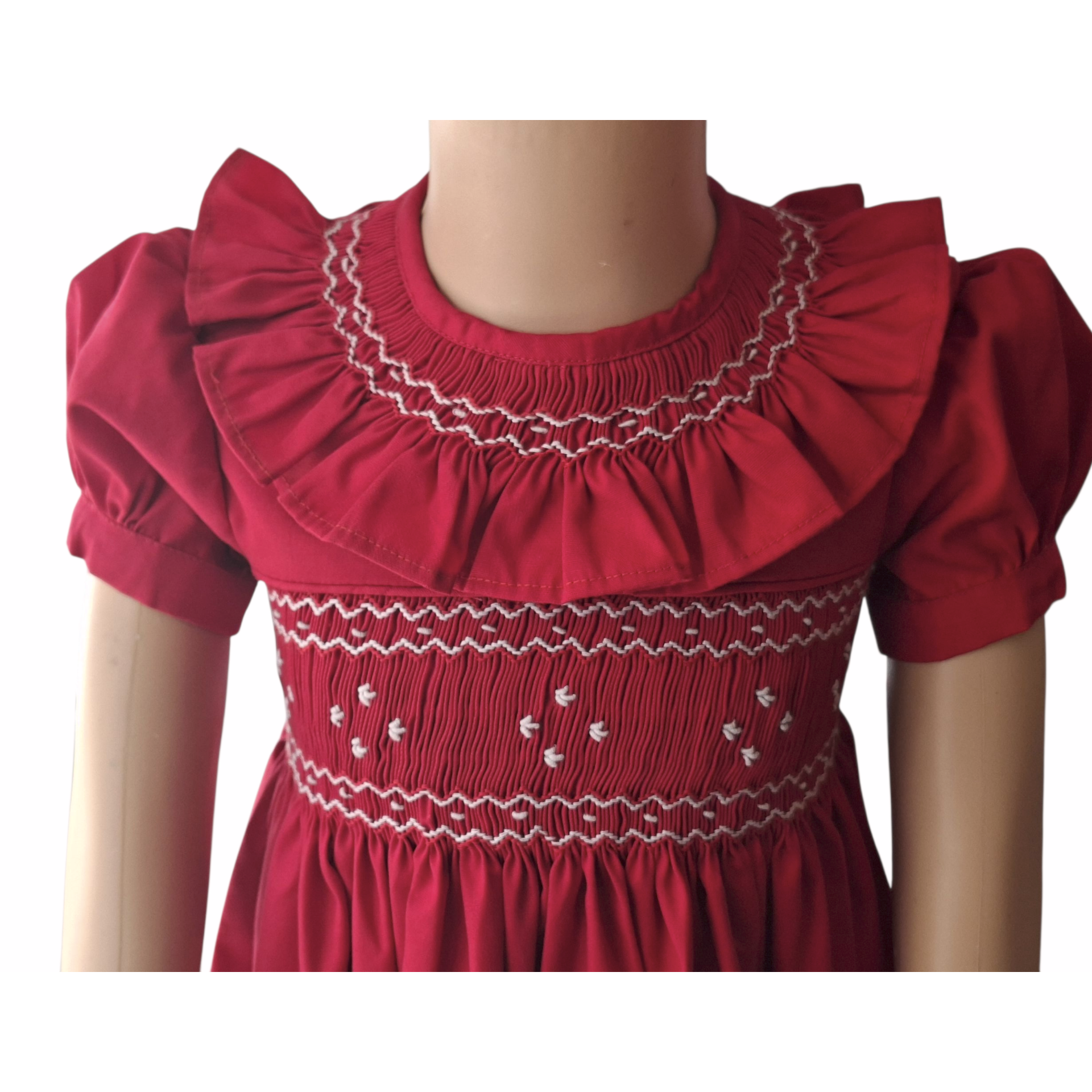 Robe rouge double smocks