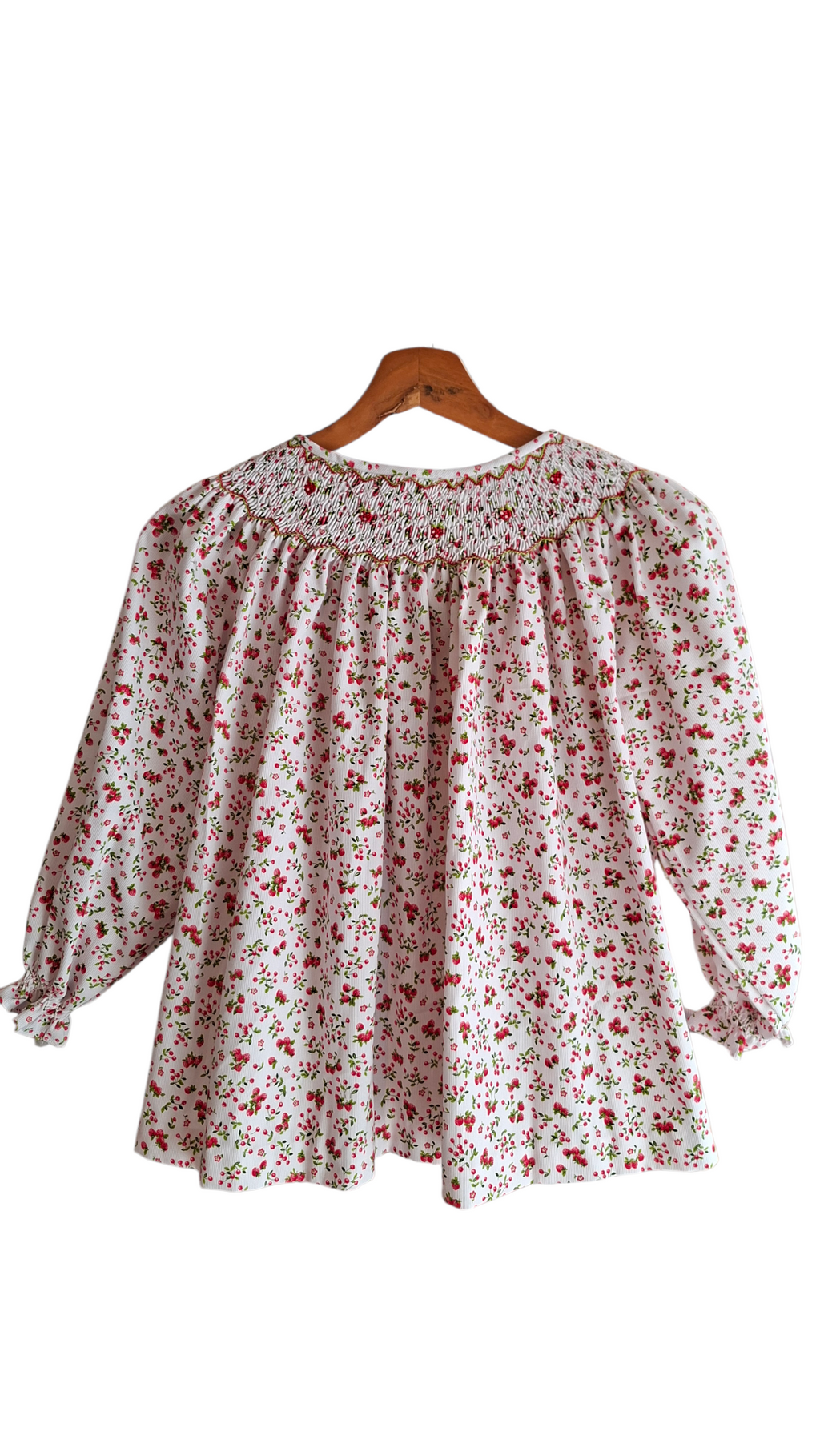 Blouse smockée imprimé Fraise