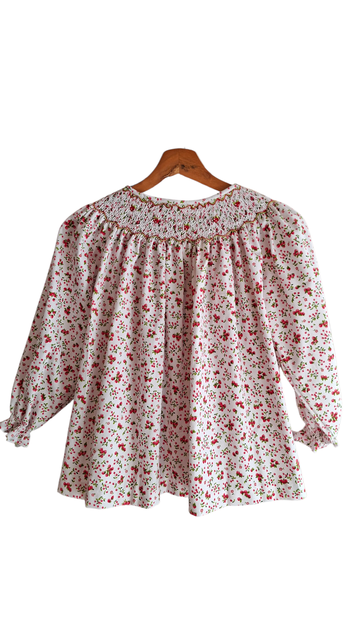 Blouse smockée imprimé Fraise
