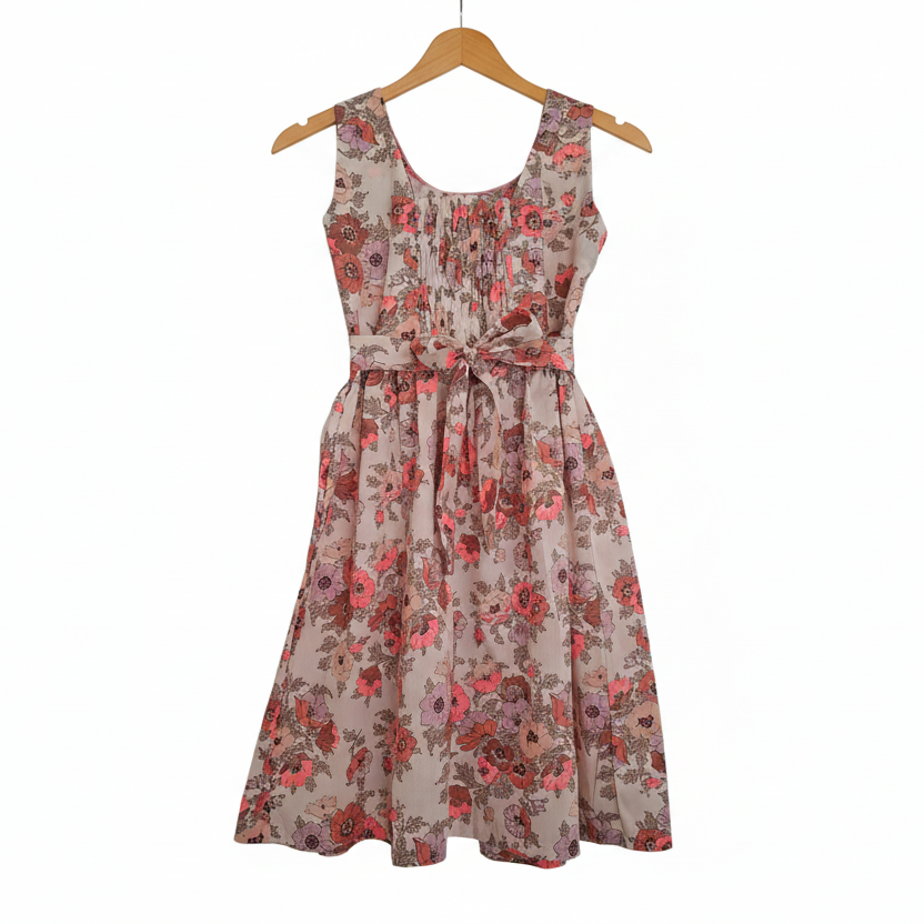 Robe à smocks sans manches, Liberty Tana lawn Madeleine