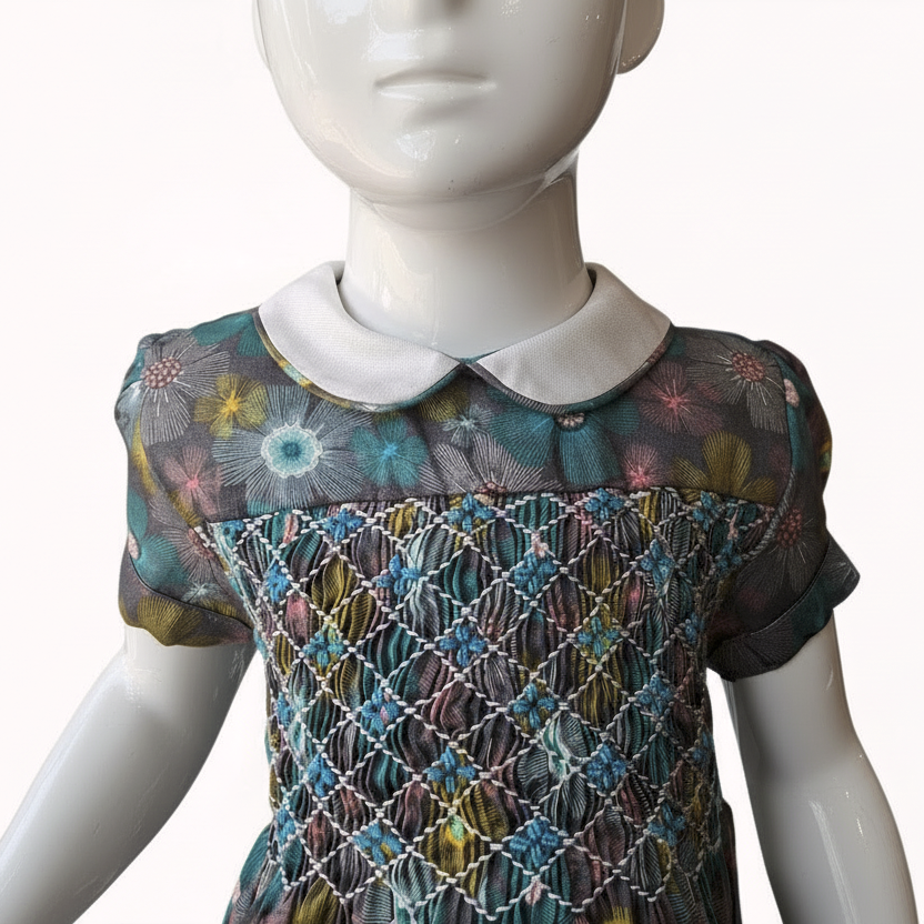 robe à smocks imprimé fleurs