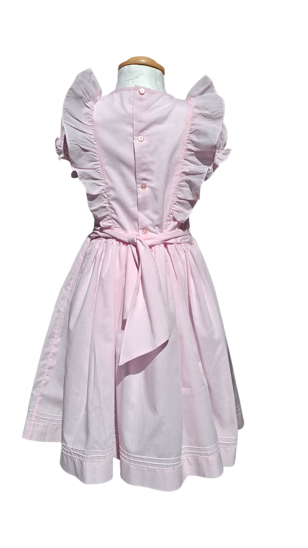 Robe rose smockée Bella. Robe doublée. Robe de princesse. Robe 6 ans