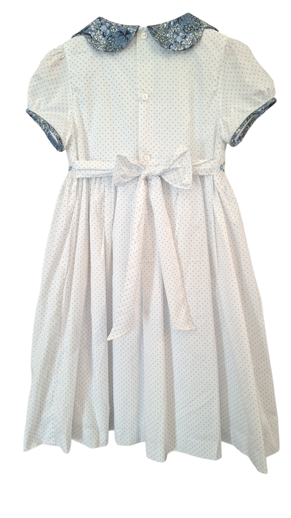 Robe smockée à poids "Jardin fleuri". 6 ans