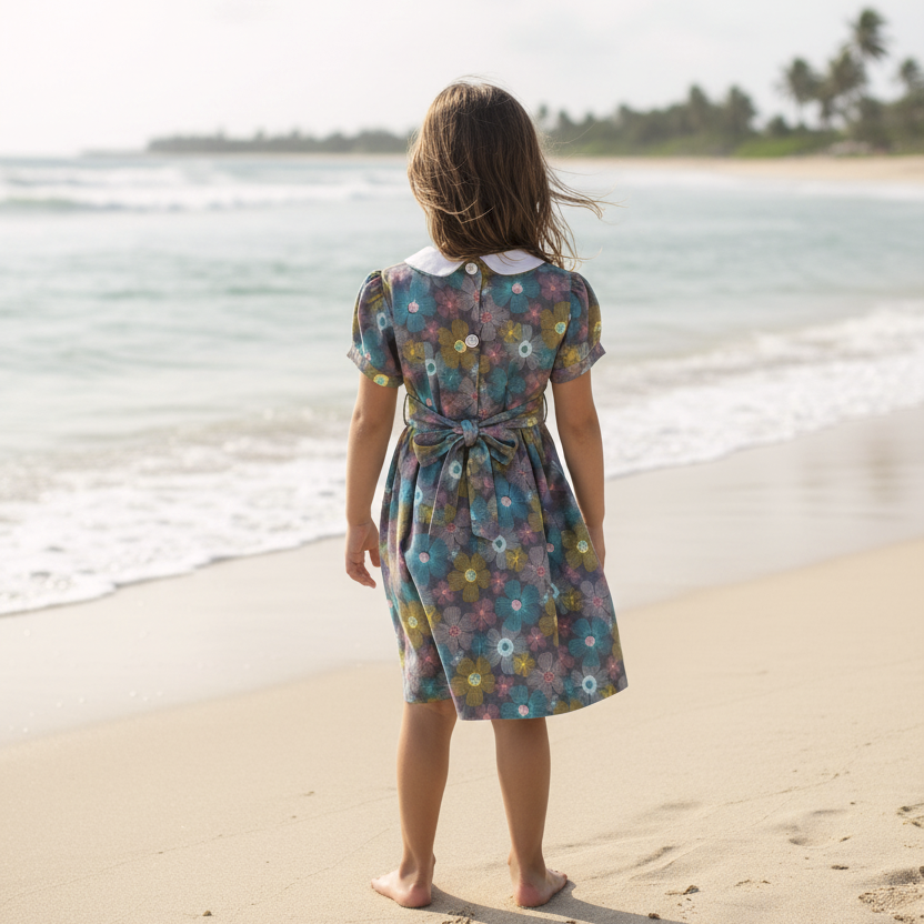 robe à smocks imprimé fleurs
