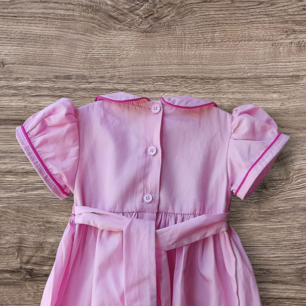 Robe à smocks rose 1 an. Robe bébé fille