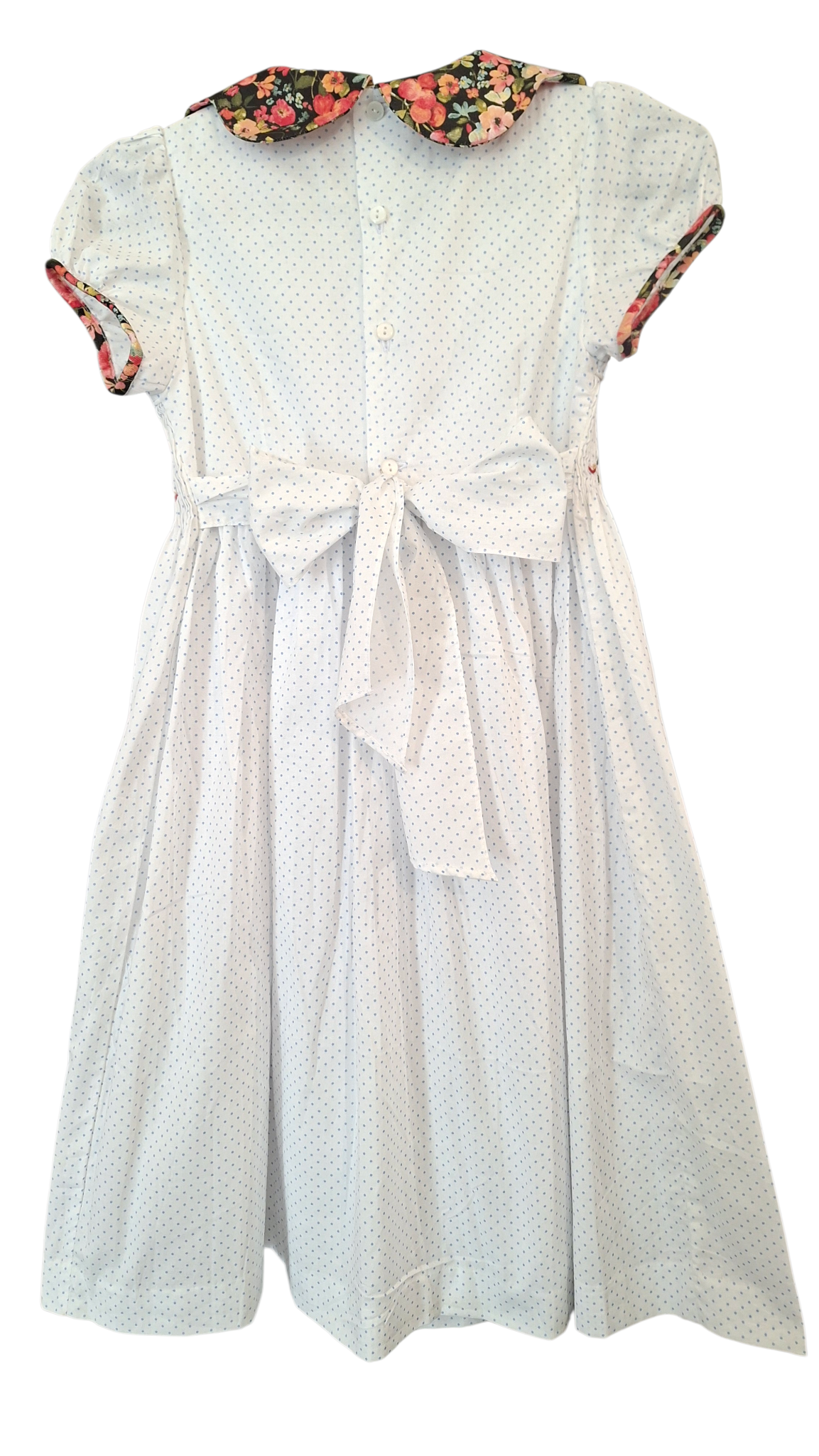 Robe smockée à poids "Jardin fleuri". 8 ans