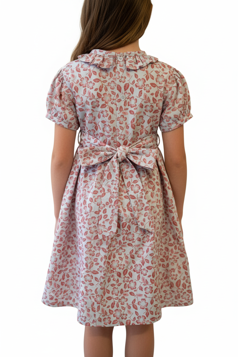 Robe à smocks fleuri