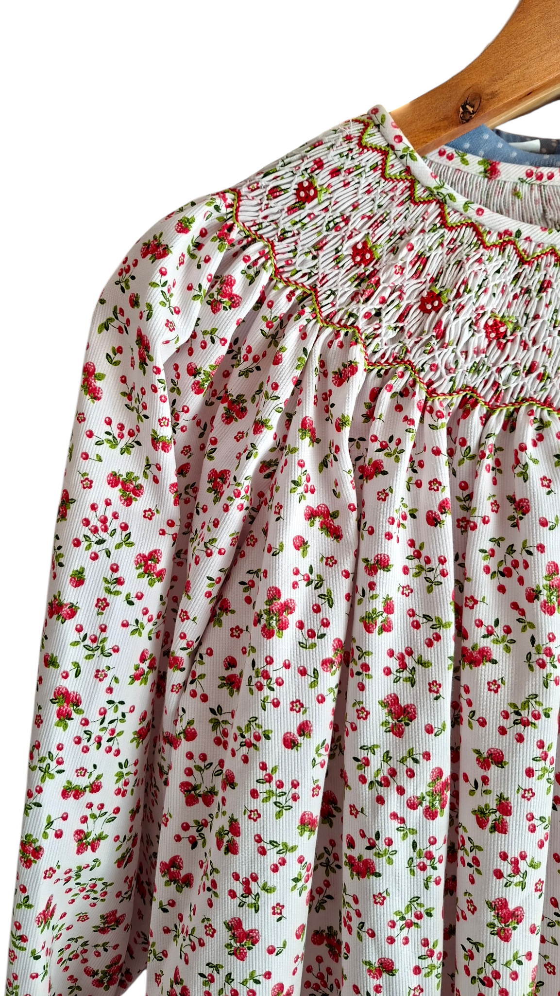 Blouse smockée imprimé Fraise
