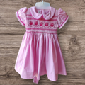 Robe à smocks rose 1 an. Robe bébé fille
