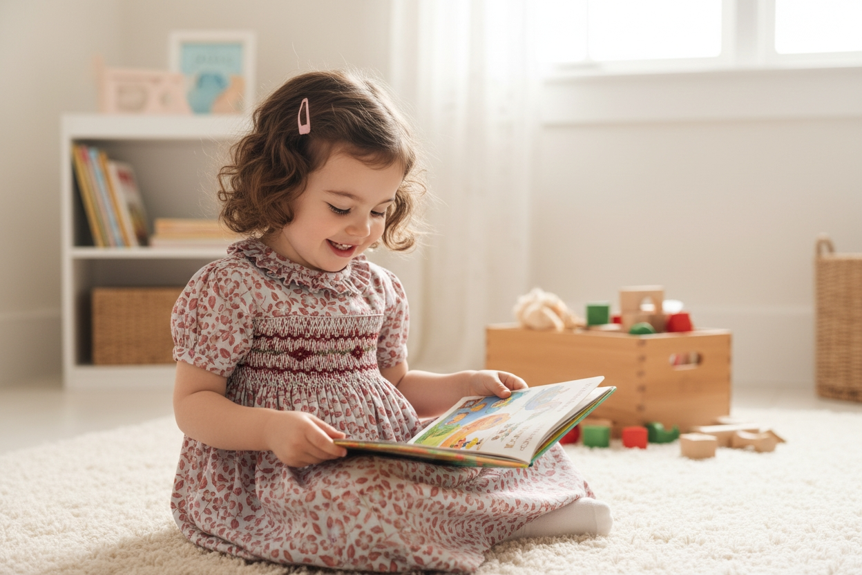 Robe à smocks fleuri